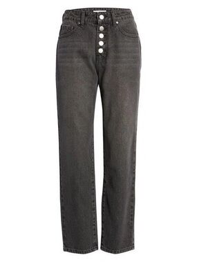 BP Nordstrom High-Rise Straight Leg Jeans in Charcoal Black